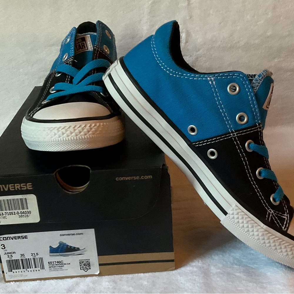 Converse Black and Blue Low-Top Sneakers